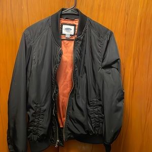 Large, Black Bomber jacket from Old Navy.